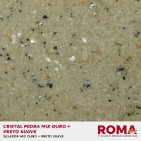 Imagem de REVESTIMENTO CRISTAL PEDRA NATURAL MIX OURO + PRETO SUAVE 23 KG - ROMA